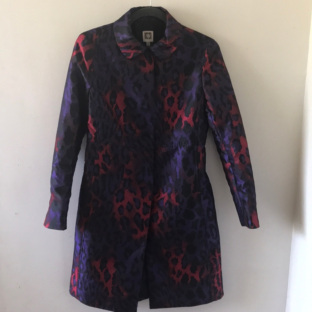 Anne Klein Animal-Jacquard Topper Jacket